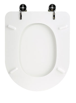 Copriwater Universale 35,3x2,9x43,3 cm in MDF Cerniere in Metallo Cromato Alpina Bianco Lucido