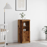 Sideboard  con luci LED in legno antico 41x37x100 cm