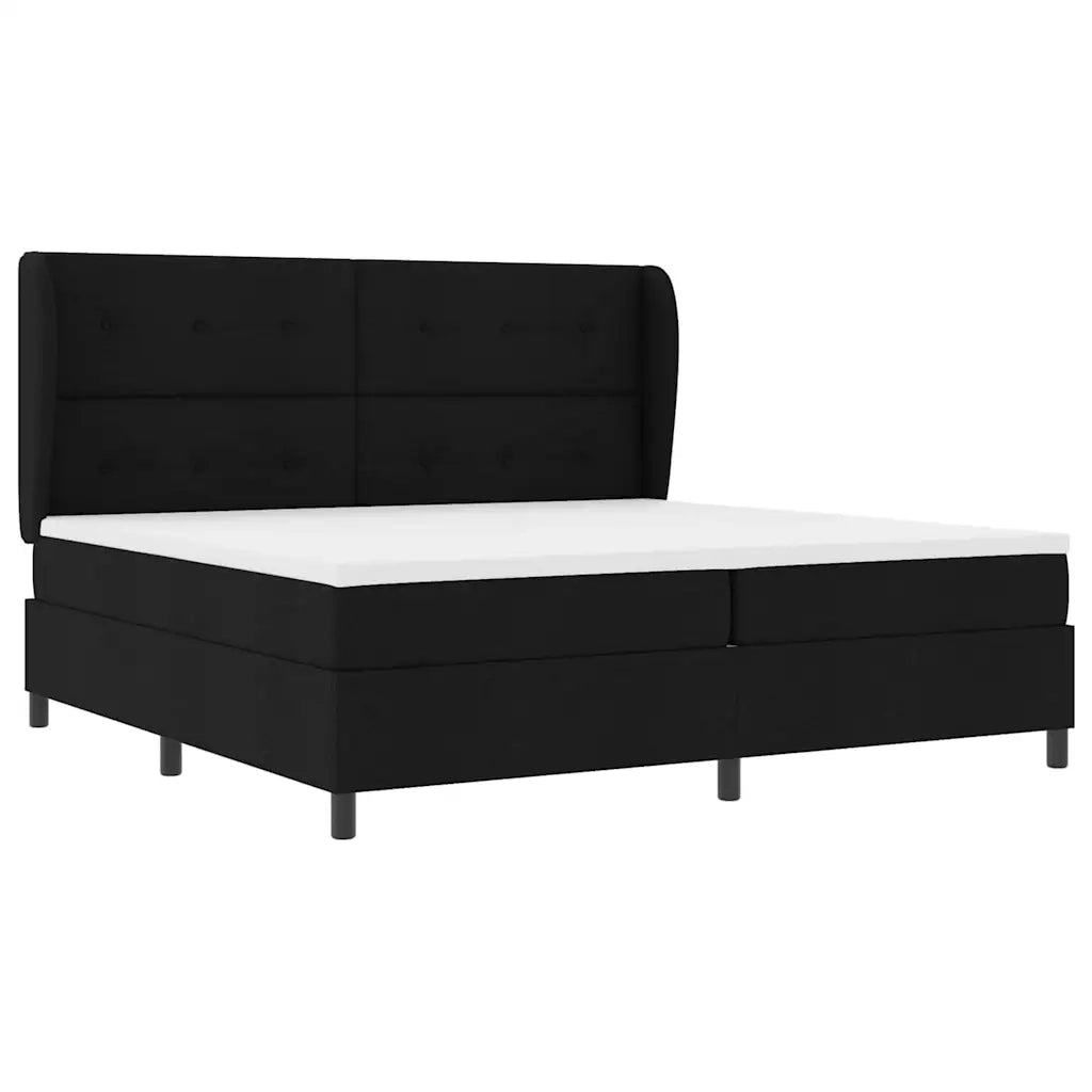 Letto a molle con materasso Nero 200 x 200 cm Tessuto 3340587