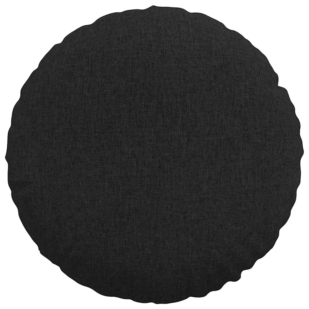 Cuscini per Seduta 2 pcs Nero Ø50 x 19 cm Tessuto 42014159