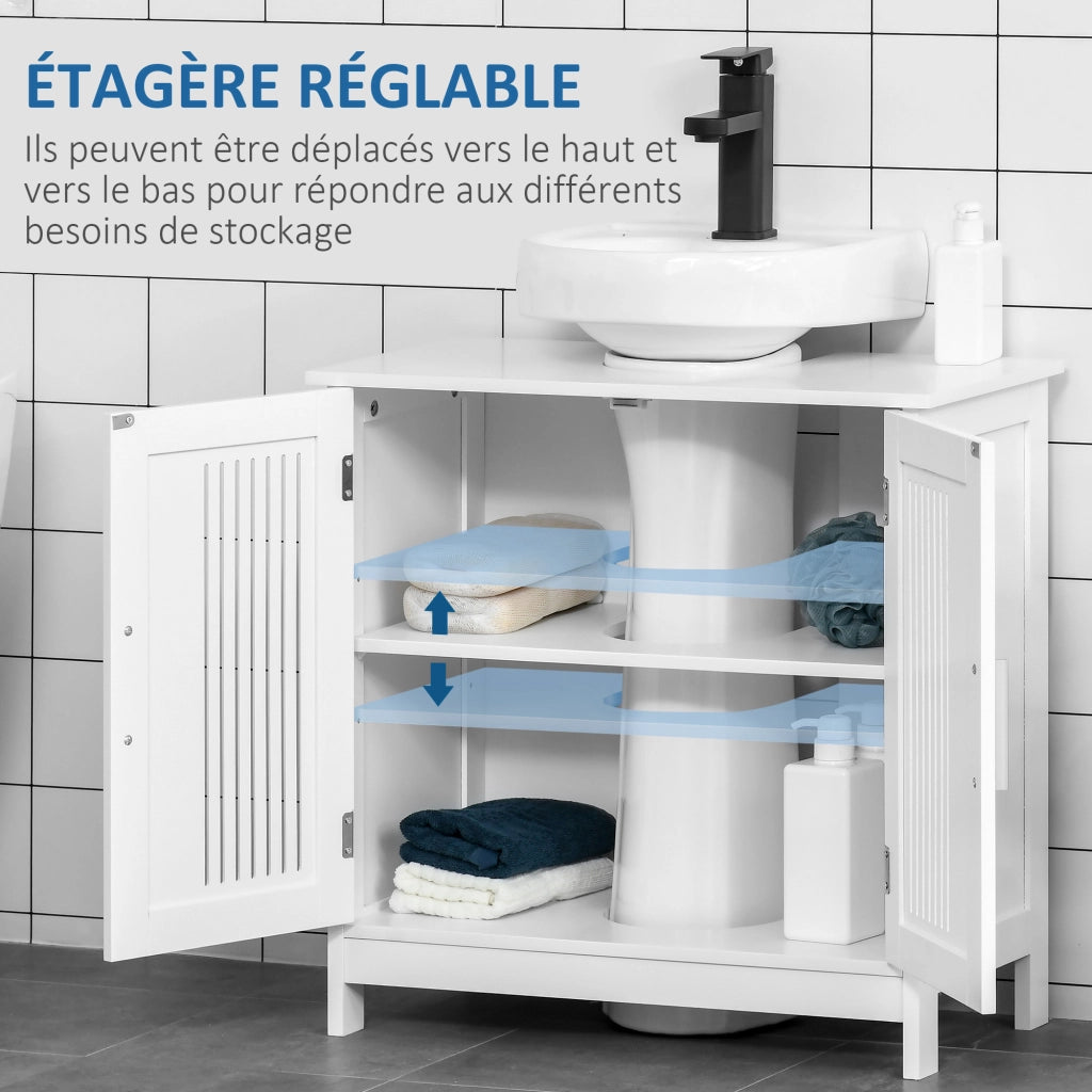 Mobile Sottolavabo Bagno ¨C zephmum ¨C Bianco MDF 60x30x60 cm