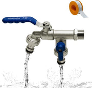 Doppia viti per rubinetto per esterno, giardino, 3/4 pollice e 3/4 pollice connessione, 2 connessioni tubo e cinta sigillante, rubinetto acqua, esterno, per esterno rubinetto, tubo d'irrigazione e sistema d'irrigazione