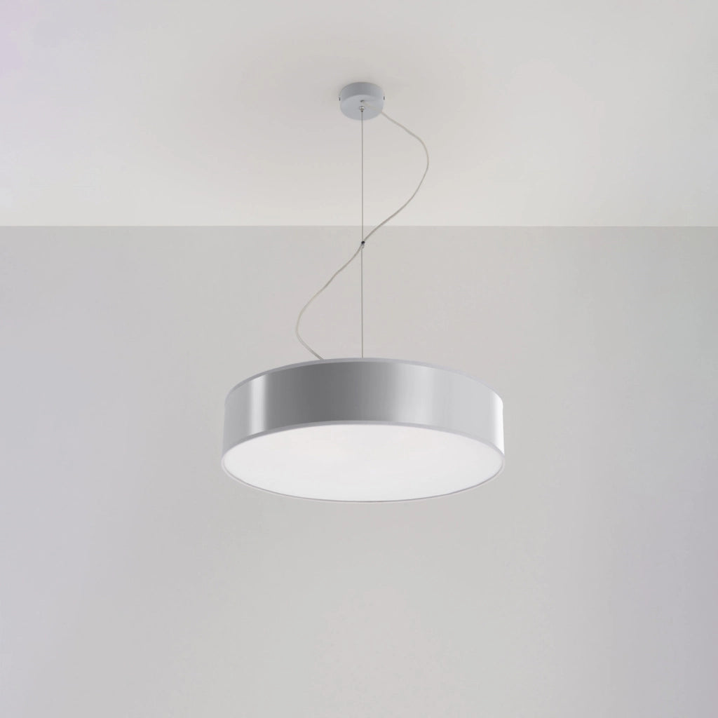 Lampada da soffitto in PVC grigio ARENA a 3 luci, arancione spagnolo, 45x111 cm