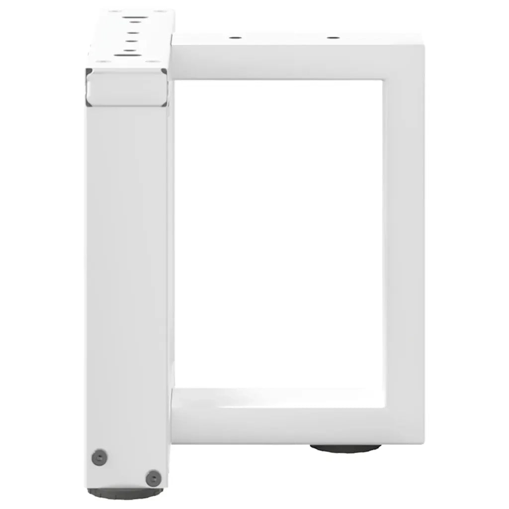 Gambe per Tavolino da Caffè a Forma di T 2 pz Bianche 30x25x(30-31) cm Acciaio 4013001