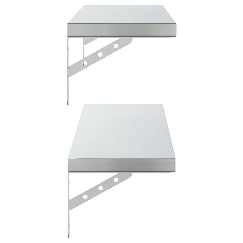 Mensole a Muro 2 pz 100x23,5 cm Argento in Acciaio Inossidabile