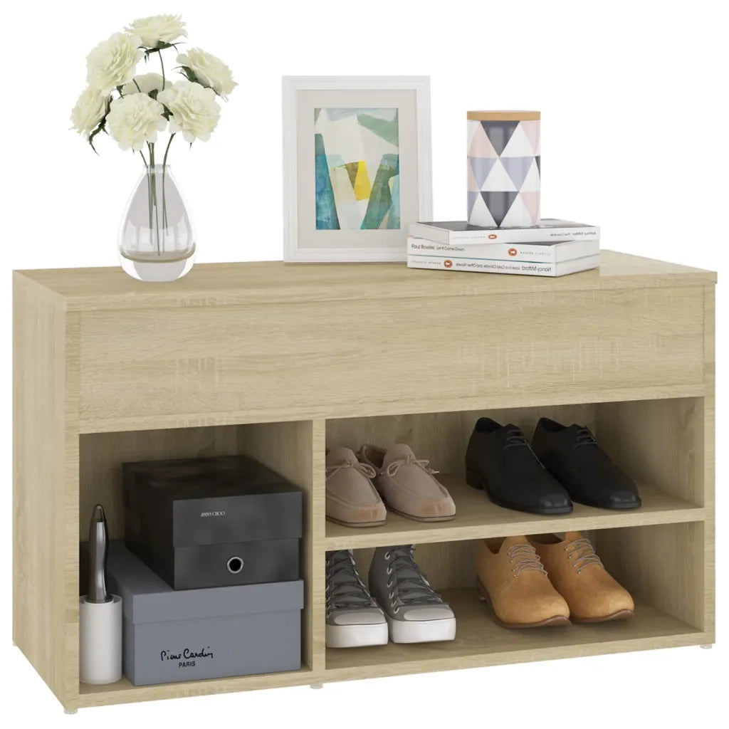 Panca Porta Scarpe | Scarpiera | Mobile per scarpe Rovere Sonoma 103x30x54,5 cm in Truciolato
