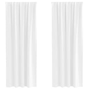 Tende Oscuranti | Tende Blackout con Anelli 2 pz Bianco Puro 245 x 140 cm