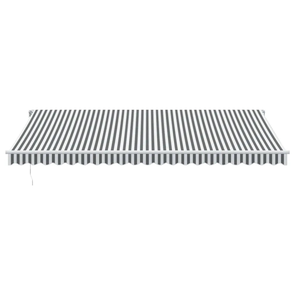 vidaXL Tenda da Sole Retrattile Manuale Antracite e Bianco 500x350 cm