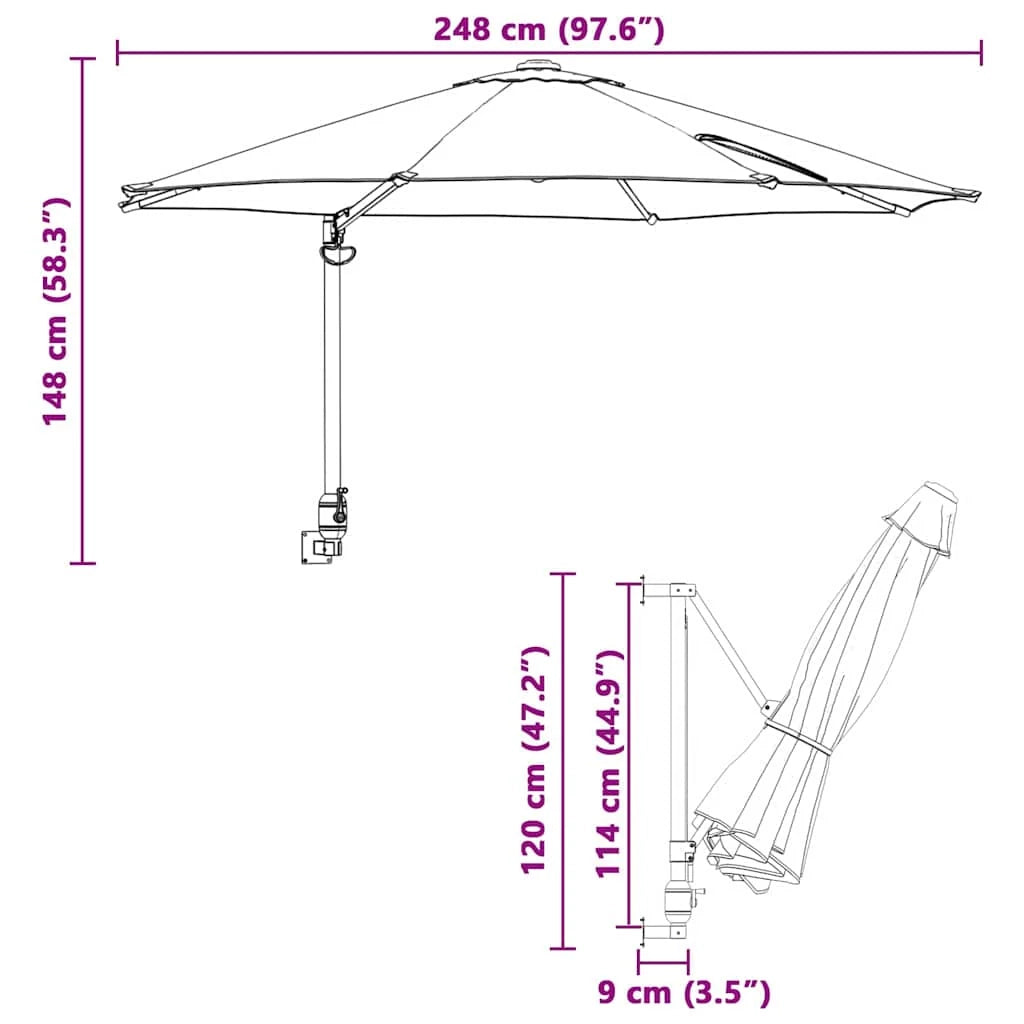 Ombrellone da giardino inclinabile resistente 248 x 248 x 148 cm design moderno per esterni poliestere verde 02_0058627