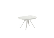 Tavolo Allungabile Kyoto 120 90x120/180x75 cm Top in Ceramica Gambe in Metallo Marmo Calacatta Bianco
