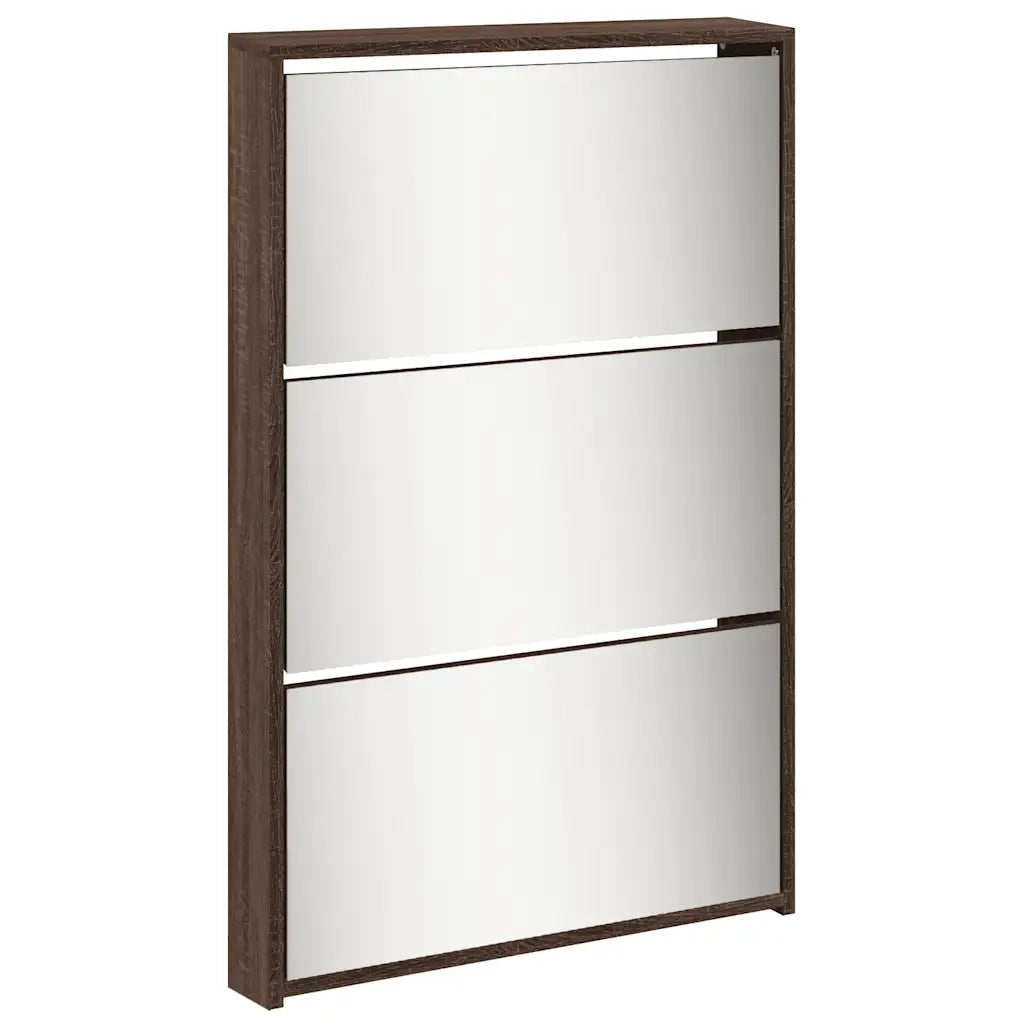 Scarpiera con Specchio a 5 Livelli Rovere Marrone 63x17x169,5cm 3228285