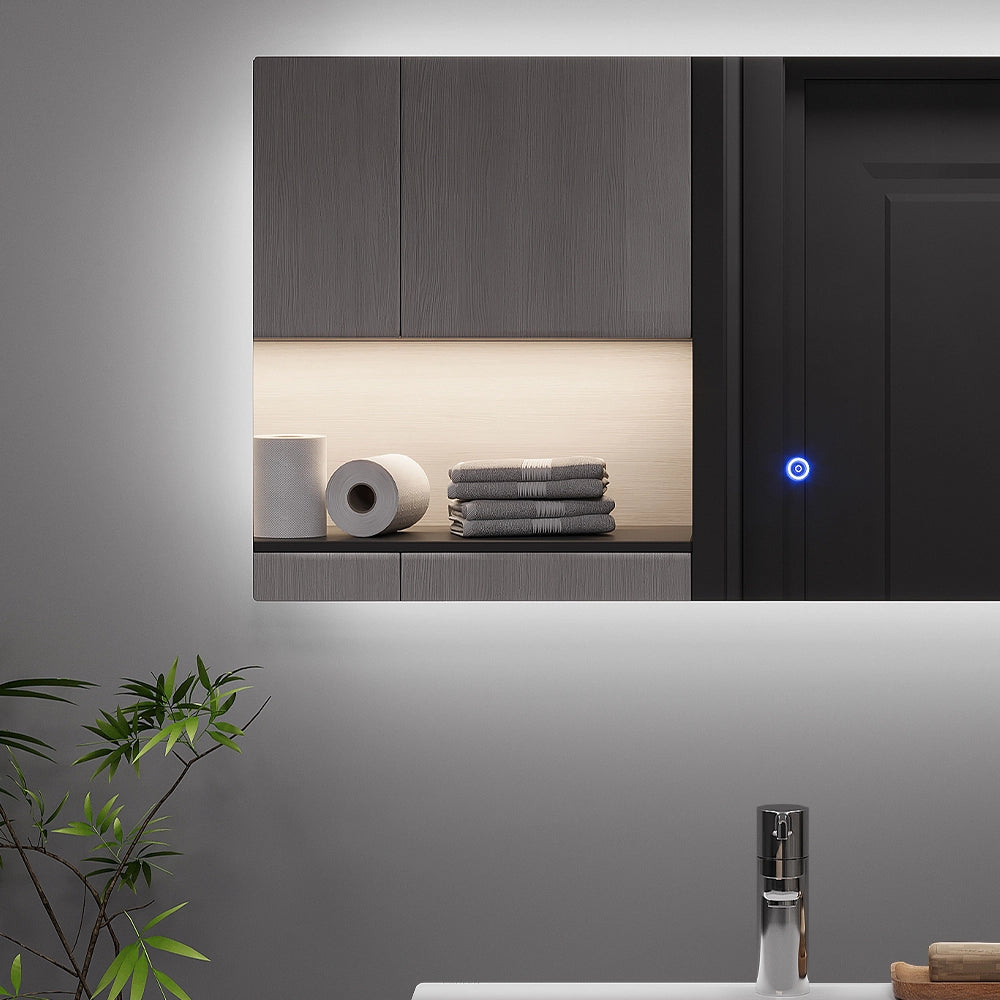 Vicco Specchio bagno Vetro 80 x 40 cm con retroilluminazione