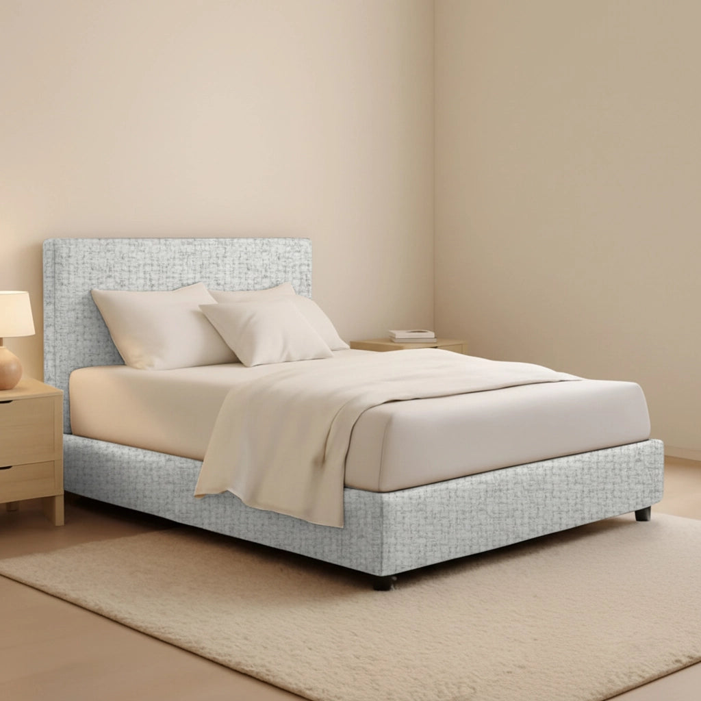 Harlow, Letto Piazza e Mezza Sfoderabile Made in Italy, Grigio Chiaro