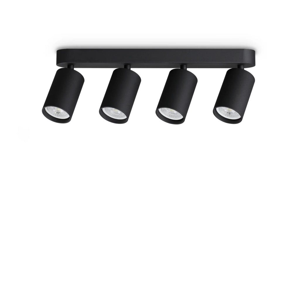 Plafoniera Collezione DYNAMITE 4 luci GU10 Nero Dimmerabile Ideal Lux
