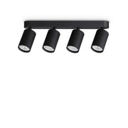 Plafoniera Collezione DYNAMITE 4 luci GU10 Nero Dimmerabile Ideal Lux