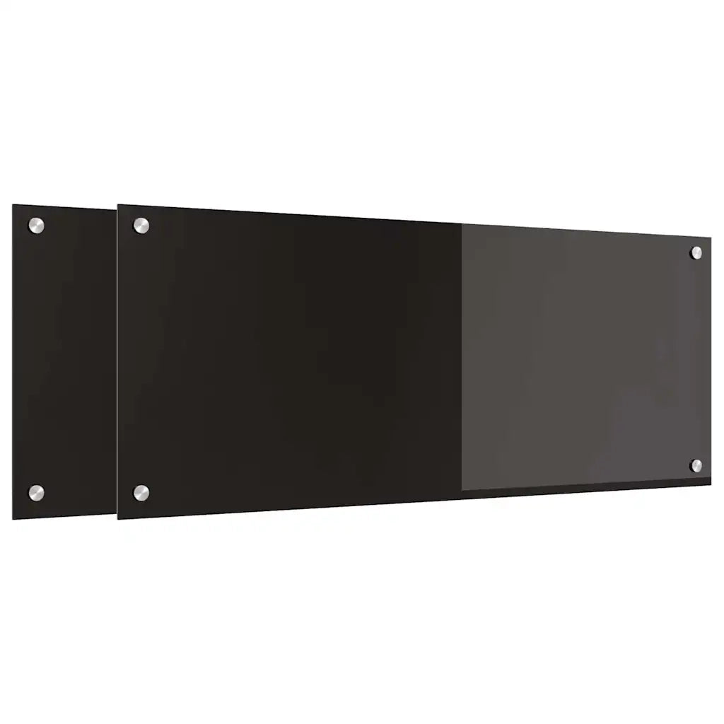 Schienale da cucina 2 pcs Nero 100 x 40 cm vetro temperato 3415551