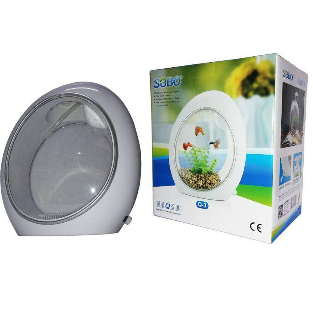 Trade Shop - Acquario Mini Sobo 6.5 Litri Q-3 Luce Led Ovale Pesci Filtrazione Incorporporata -