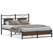 Letto matrimoniale | Letto per adulti | Giroletto senza Materasso Rovere Marrone 150x200 cm Truciolato