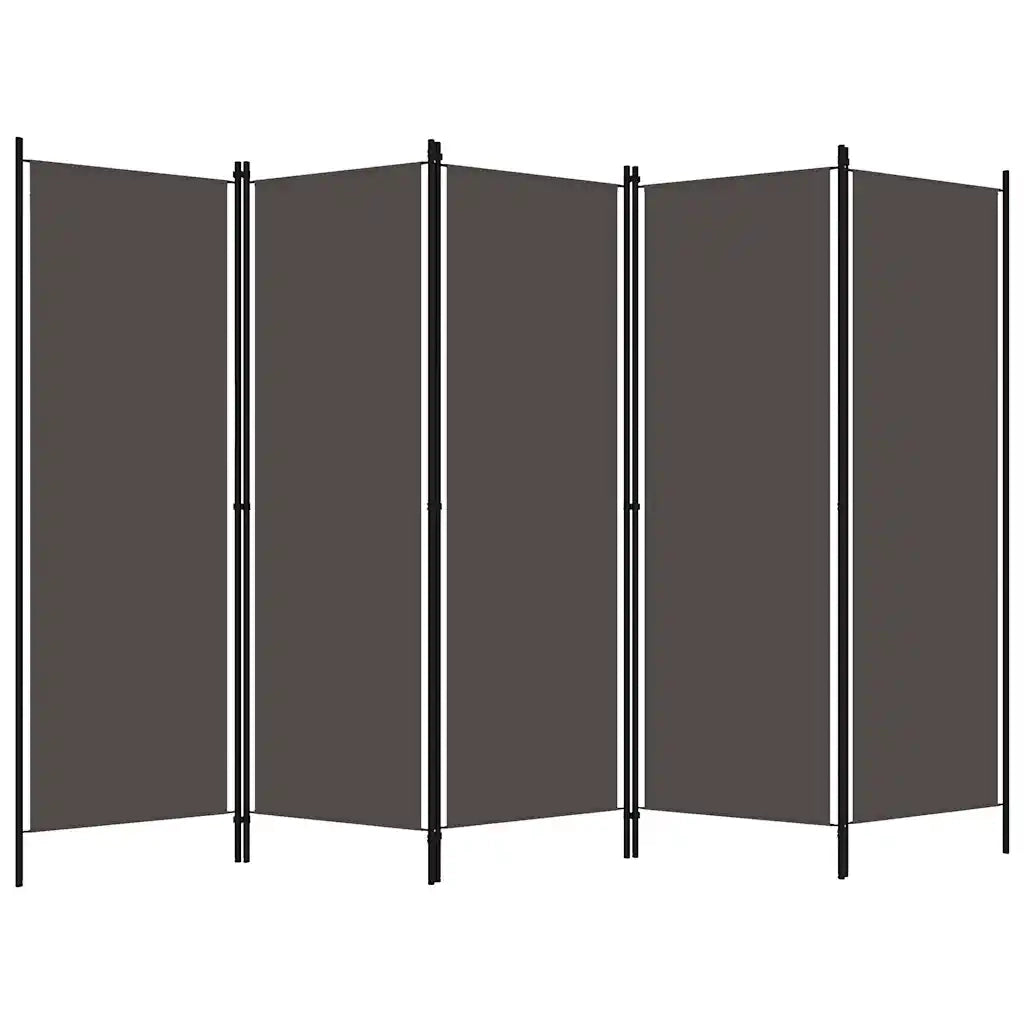 Divisorio Ambienti | Divider per stanze | Paravento a 5 Pannelli Antracite 250x180 cm