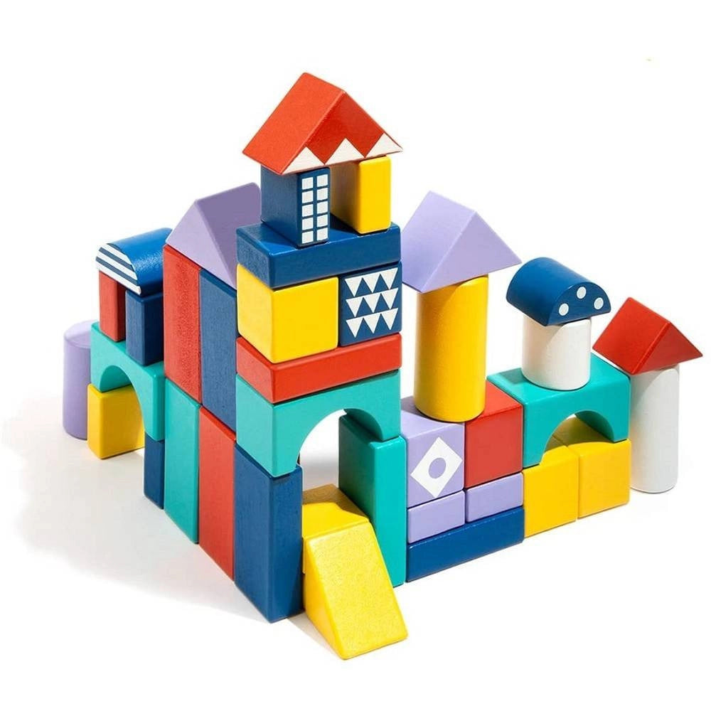 Trade Shop - Blocchi Colorati In Legno Costruzioni Building Blocks Per Bambini 3+ Anni -