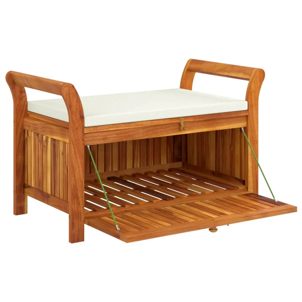 Panca da giardino mobili da esterno per patio contenitore da giardino con cuscino 91 cm legno di acacia 02_0011810