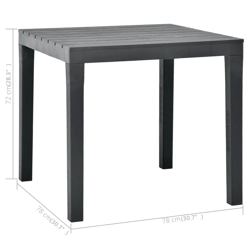 Tavolo da Giardino con 2 Panche in Plastica Antracite 48778