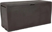 Baule da Giardino Samoa, 270L, Effetto Rattan, Marrone, 116,4x44,7x57H cm