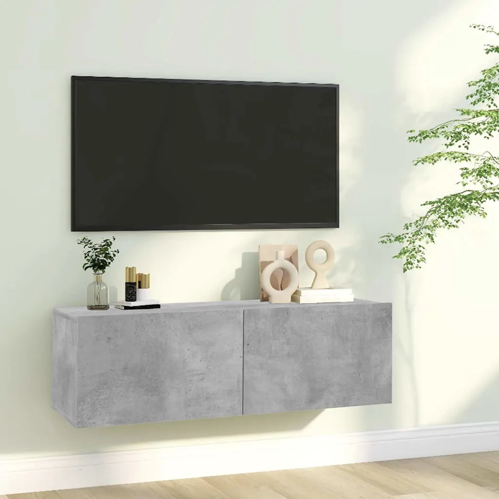 Mobile Porta TV Grigio Cemento 100x30x30 cm in Truciolato cod mxl 33994