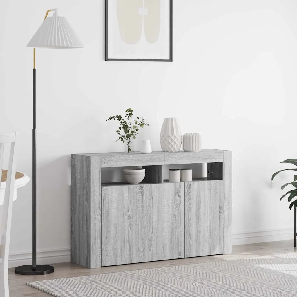 Credenza-Buffet-Armadio da cucina Grigio Sonoma 116 x 30 x 75 cm Legno multistrato