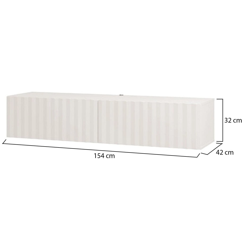 Maderno, Mobile Porta tv un Ripiano, 154x42x32h cm Bianco Crema
