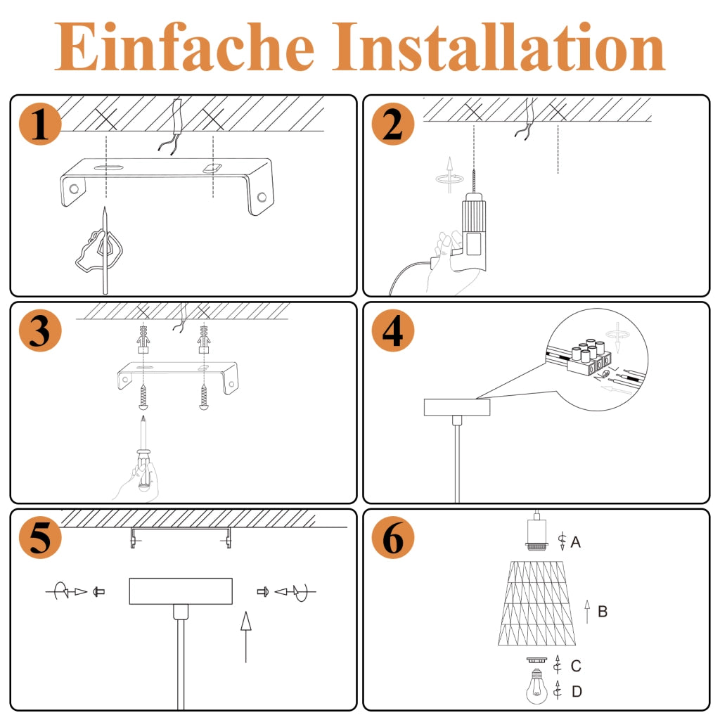 Lampada a sospensione ZMH vintage E27 per sala da pranzo e cucina