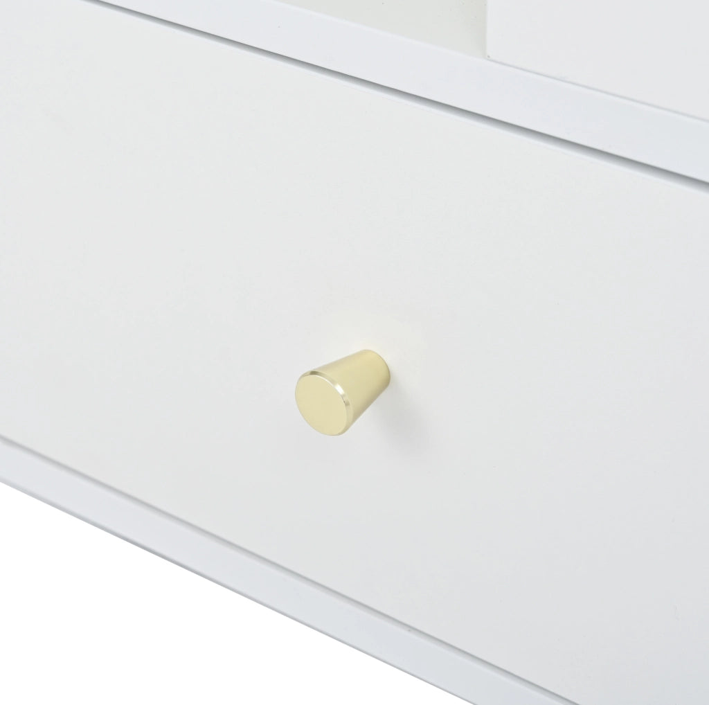 Tavolino da caffè 100x50x47;5 cm sollevabile e pieghevole in MDF bianco