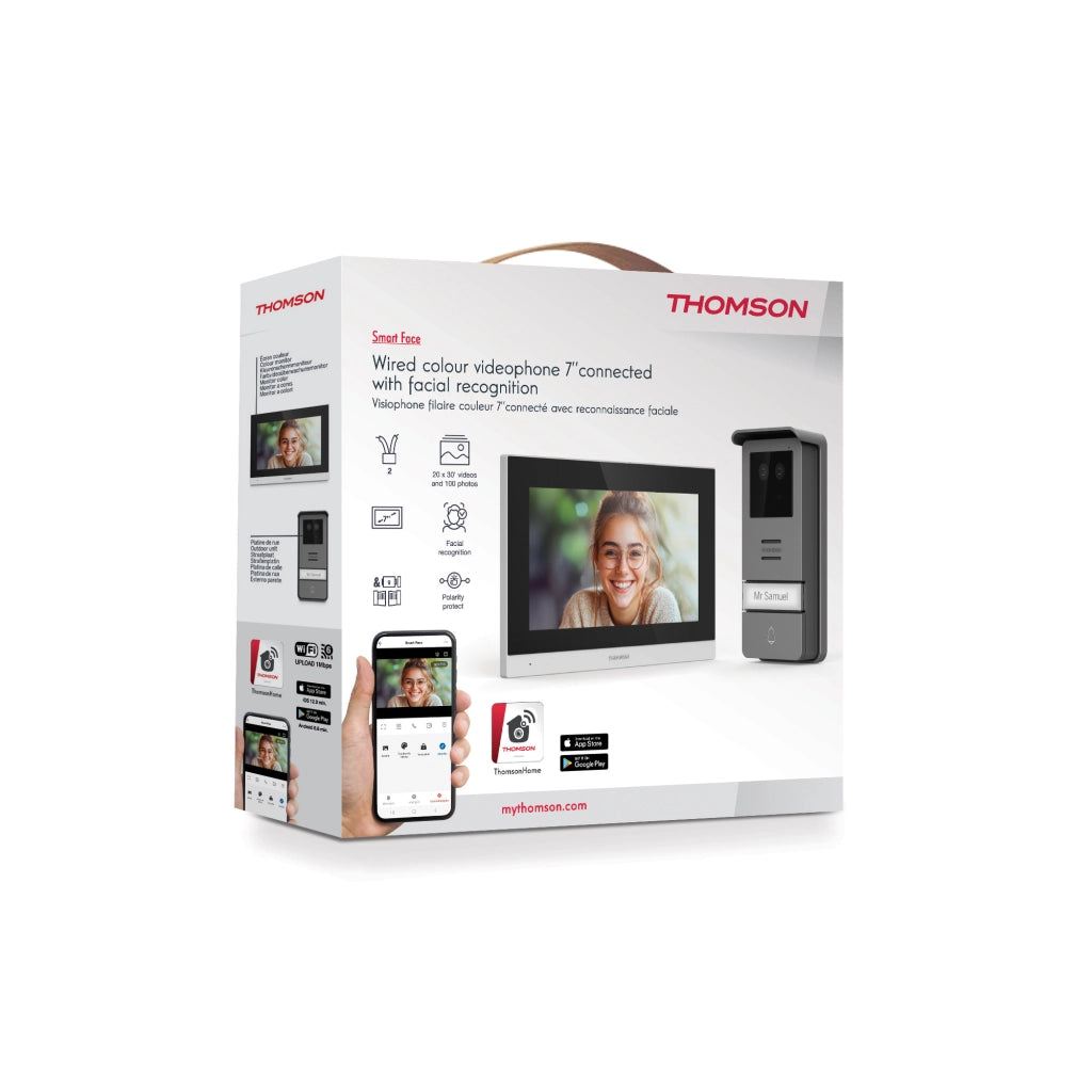 Videocitofono Smart Wi‑Fi 2 Fili con Riconoscimento Facciale – Thomson SmartFace 112278