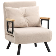Divano Letto Singolo Pieghevole ¨C Zephmum ¨C Beige 63x73x81 cm con Cuscino