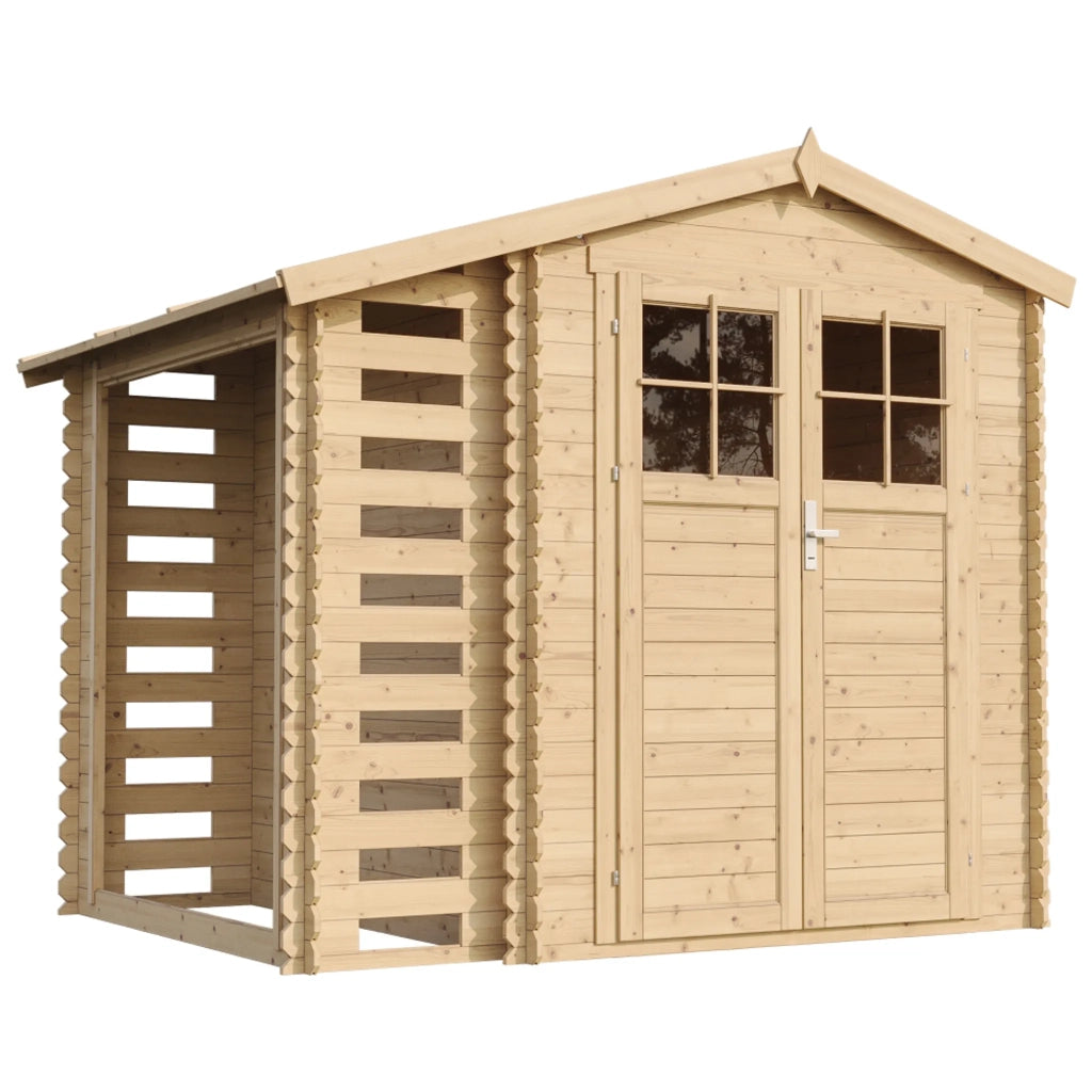 Casetta da Giardino in Legno con Legnaia -  3,53 m2 + 0,97 m2 - TIMBELA M386F