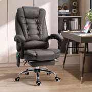 SEDIA Ufficio massaggiante e riscaldante reclinabile 65x70x111-119 cm Grigio scuro