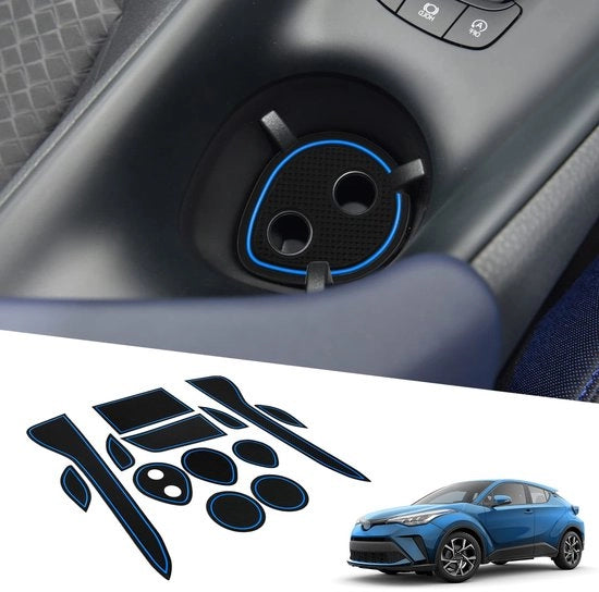 Accessori per Toyota C-HR ZYX10/NGX 50 Serie 2016-2023, mazzetta antislip per console centrale, supporto braccio in gomma, contenitore per bicchieri, mazzetta antislip per porta, mazzetta antislip per vano porta