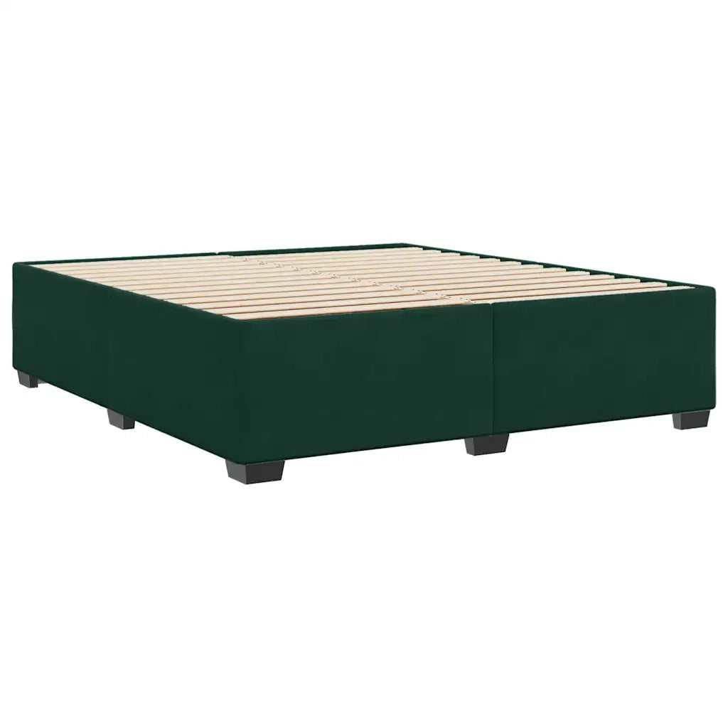 Giroletto senza Materasso Verde Scuro 200x200 cm in Velluto