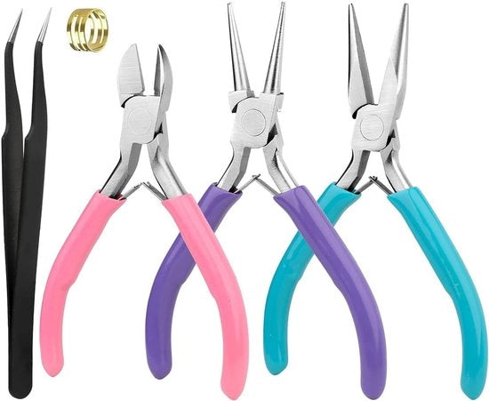 Set di 5 pezzi per gioielli - Strumenti artigianali manufatti - Mini punte per gioielli - Punta a catena - Punta rotonda - Punta a punta - Punta diagonale per la lavorazione dei gioielli e delle arti artigianali