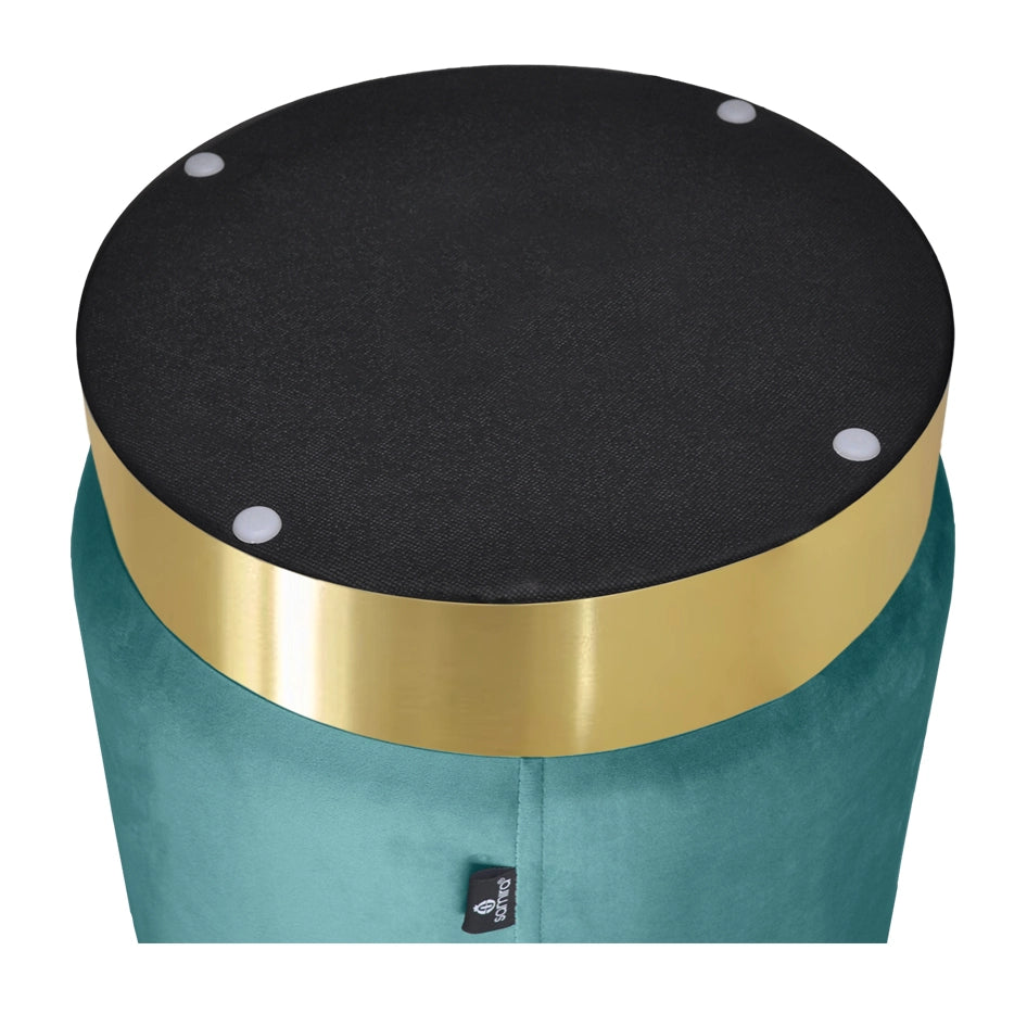 Pouf in velluto verde petrolio, poggiapiedi - Zivago - PO26ZIBM