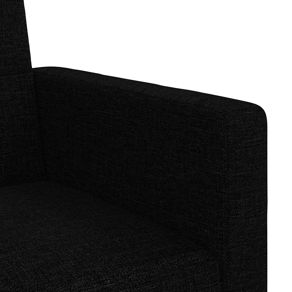 Divano Letto con Cuscini Nero in Tessuto 351877