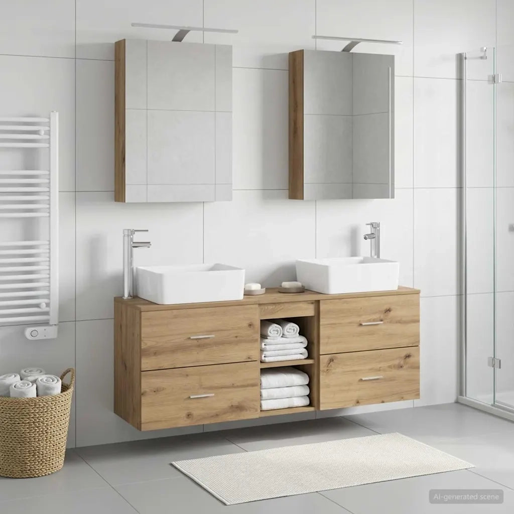 Set di mobili per il bagno 5 pcs Rovere Artigianale 3406838