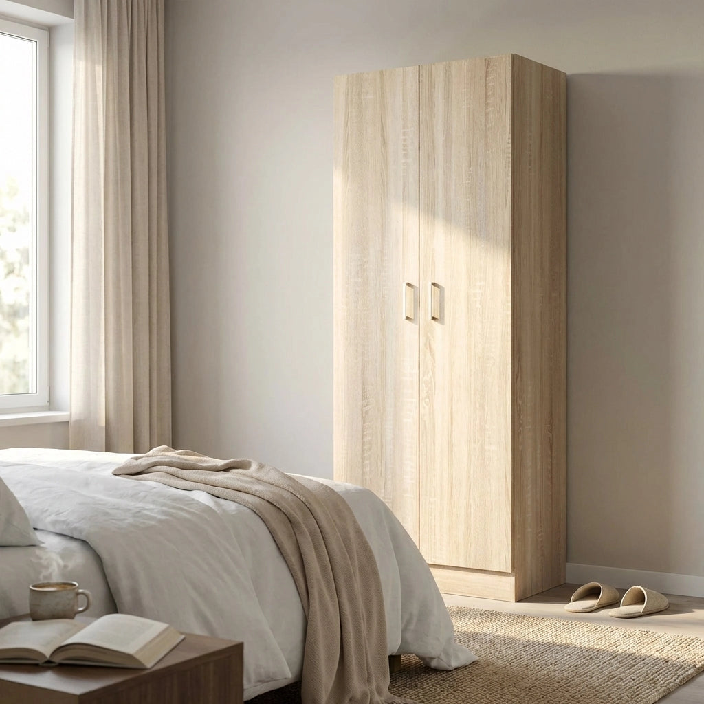 Armadio due ante in Legno Composito cm 77x50x190 - NORM