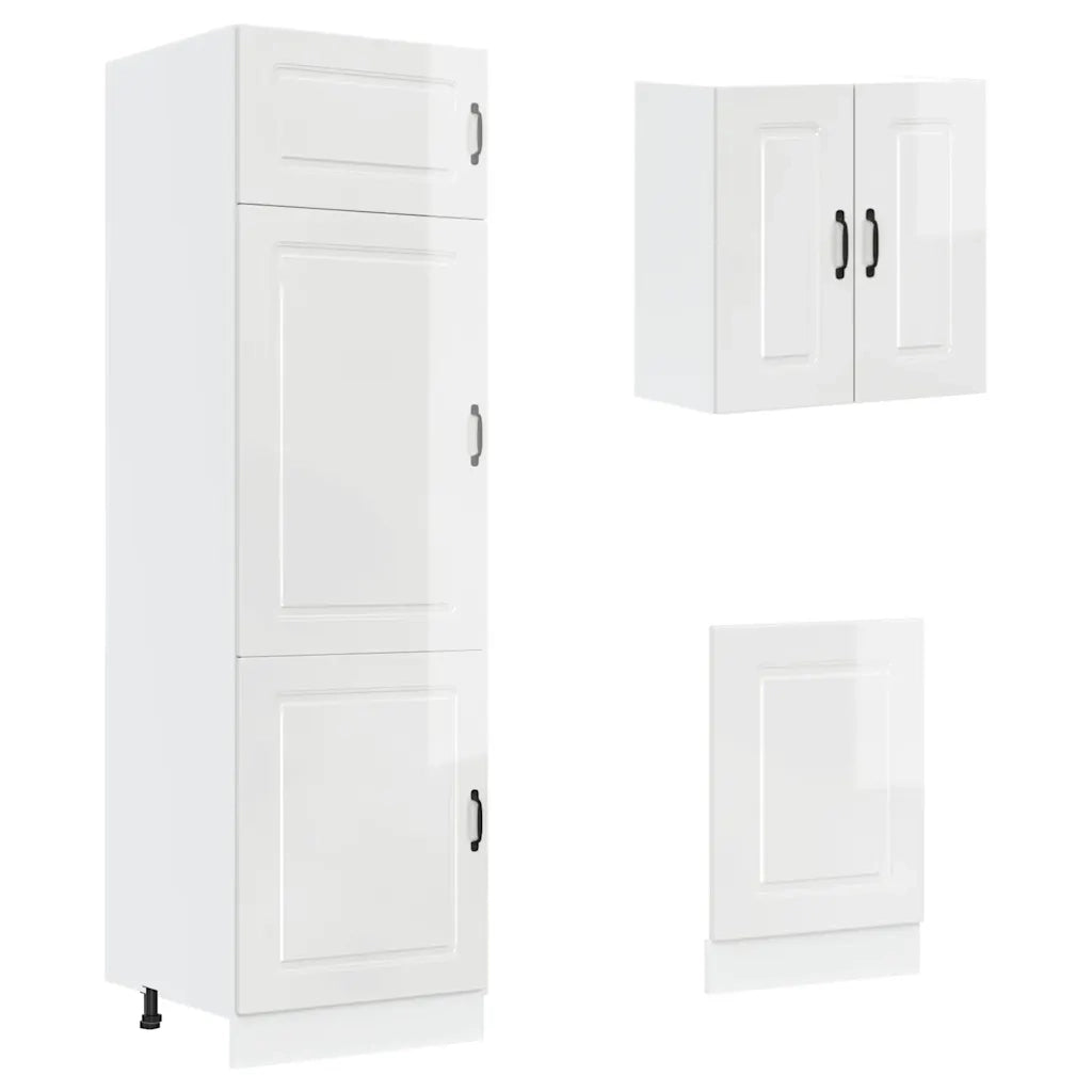 vidaXL Set Mobili da Cucina 8 pz Kalmar Bianchi Lucido in Truciolato