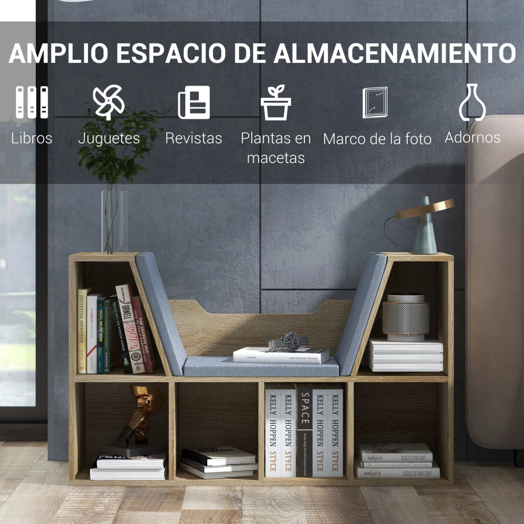 Libreria con seduta ¨C zephmum ¨C 102x30x61 cm rovere grigio