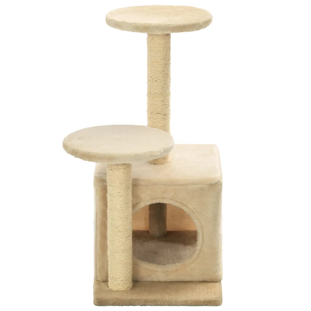 Albero per Gatti con Pali Tiragraffi in Sisal 60 cm Beige 170519