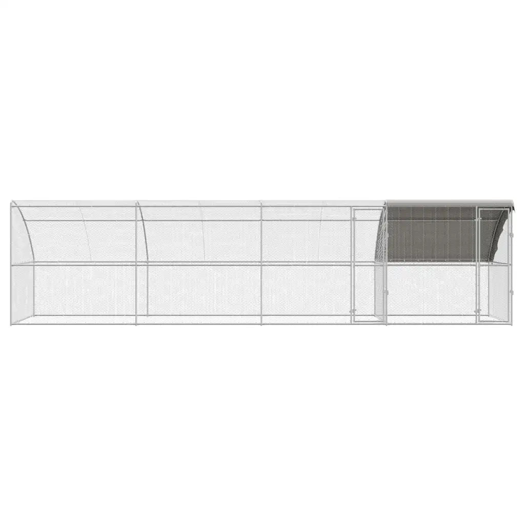 vidaXL Gabbia per polli Argento 800 x 200 x 198.5 cm Acciaio zincato
