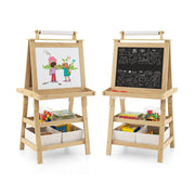 Cavalletto per bambini 3 in 1 59 x 50 x 117 cm: gioco creativo e pratico contenitore realizzato in MDF naturale 20_0011437