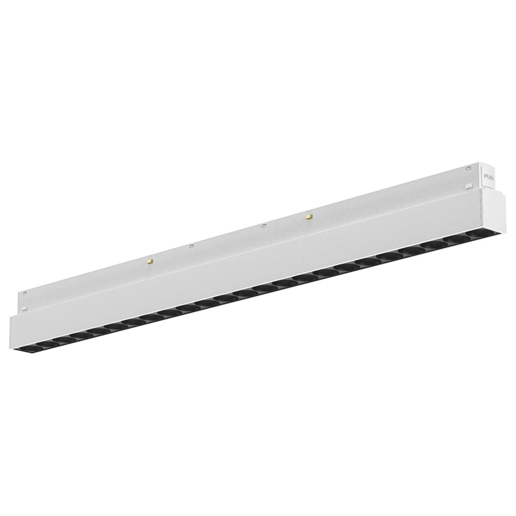 Modulo LED Lineare 24W 3000K 2012lm 48V Dimmerabile per Binario, Alluminio Bianco Opaco, Fascio 38° - GEA Luce