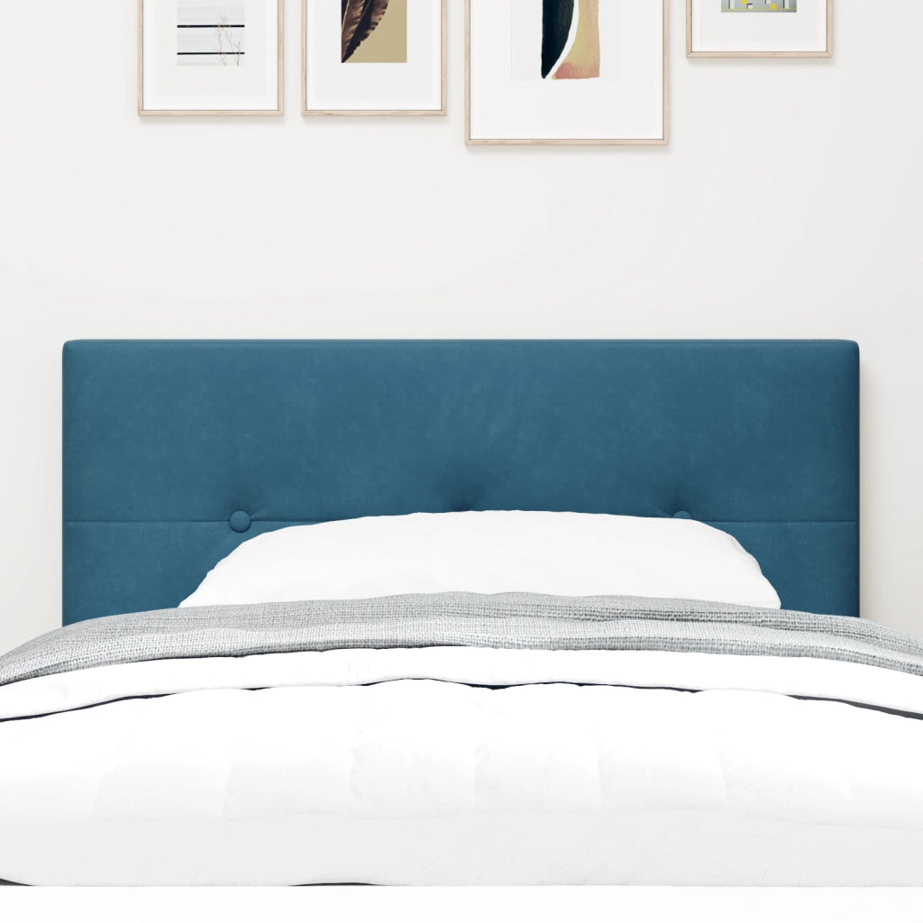 Testata LED  Panna blu scuro 90 cm in velluto